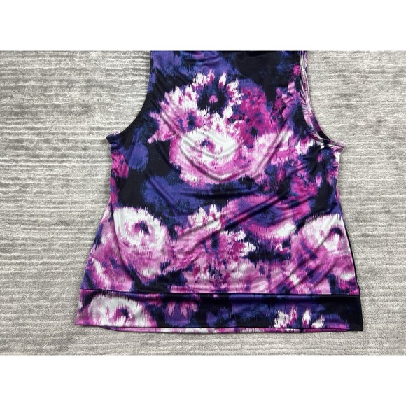 Alfani Top Womens Petite Large Multicolor Sleeveless Cowl Neck Polyester - Picture 8 of 10